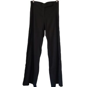Iris women's black wide leg linen blend relaxed fit careerwear pants, Size 10